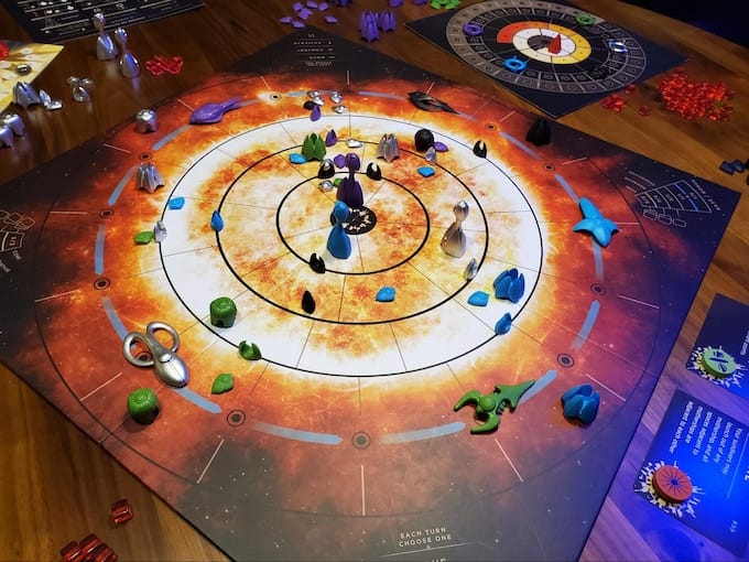 The board set up for Sol: Last Days of a Star