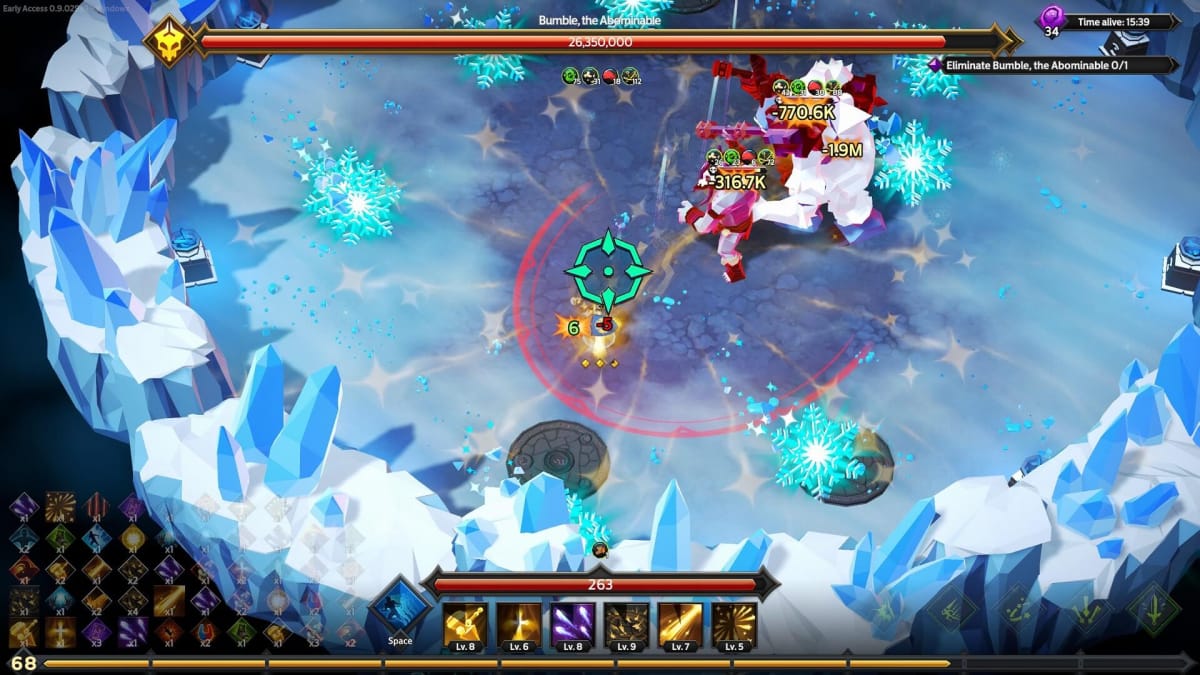 Image of The Paladin Fighting Bumble The Abominable In The Game Soulstone Survivors