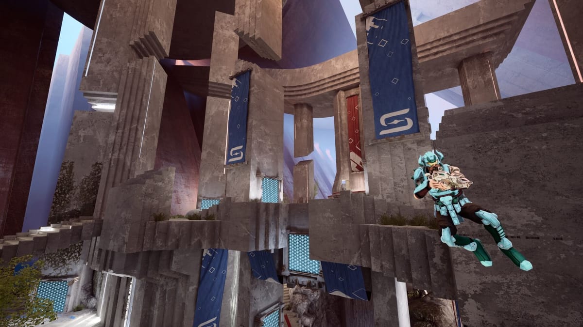 The new, reworked Foregone Destruction map in Splitgate season 1