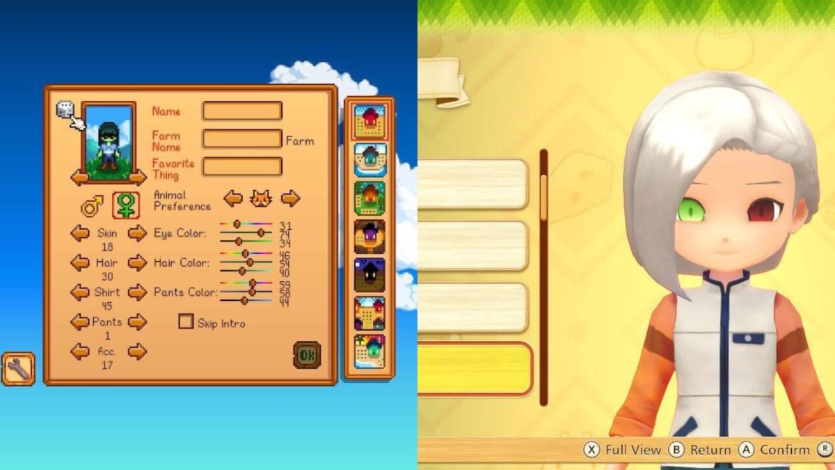 Customization in Stardew Valley and Piooners of Olive Town
