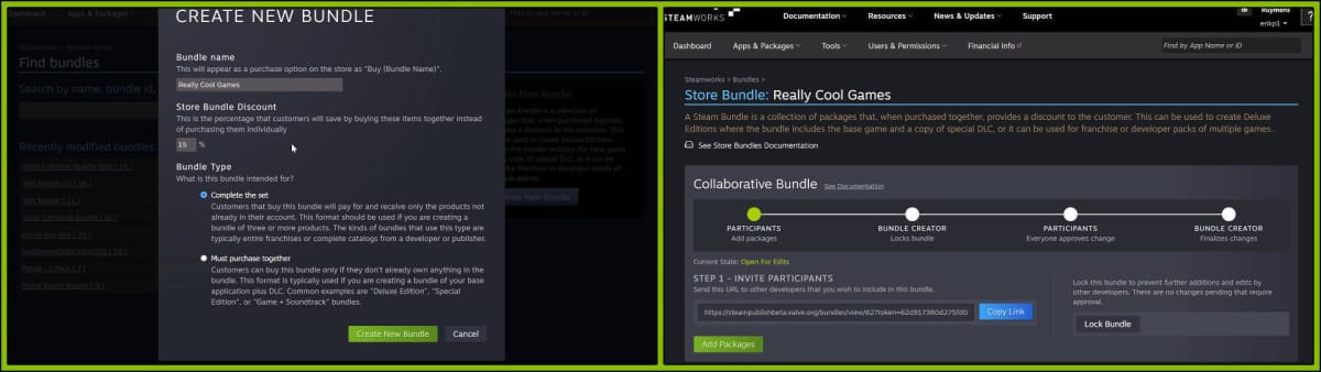 Steam Collaborative Bundles process