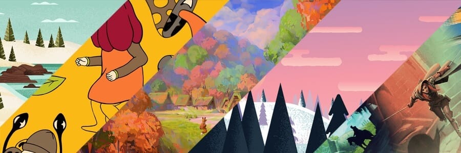 A Banner by Steam that shows games 5 games across various seasons