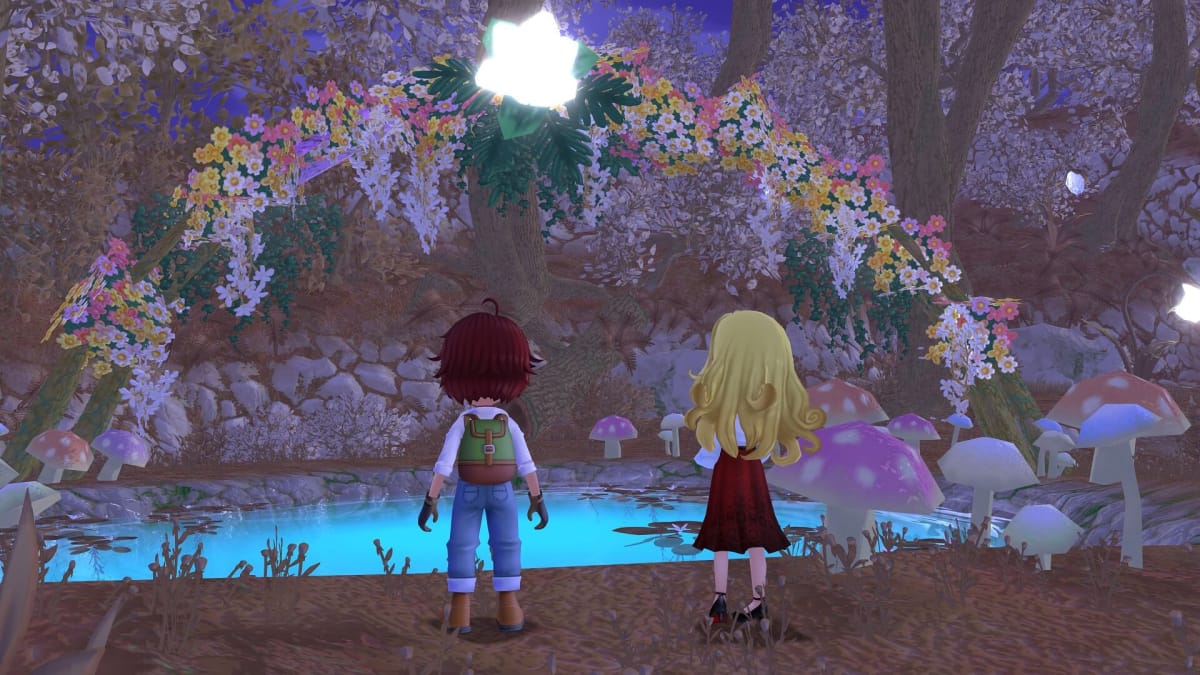 Standing next to Molly during the marriage ceremony in Story of Seasons: A Wonderful Life.