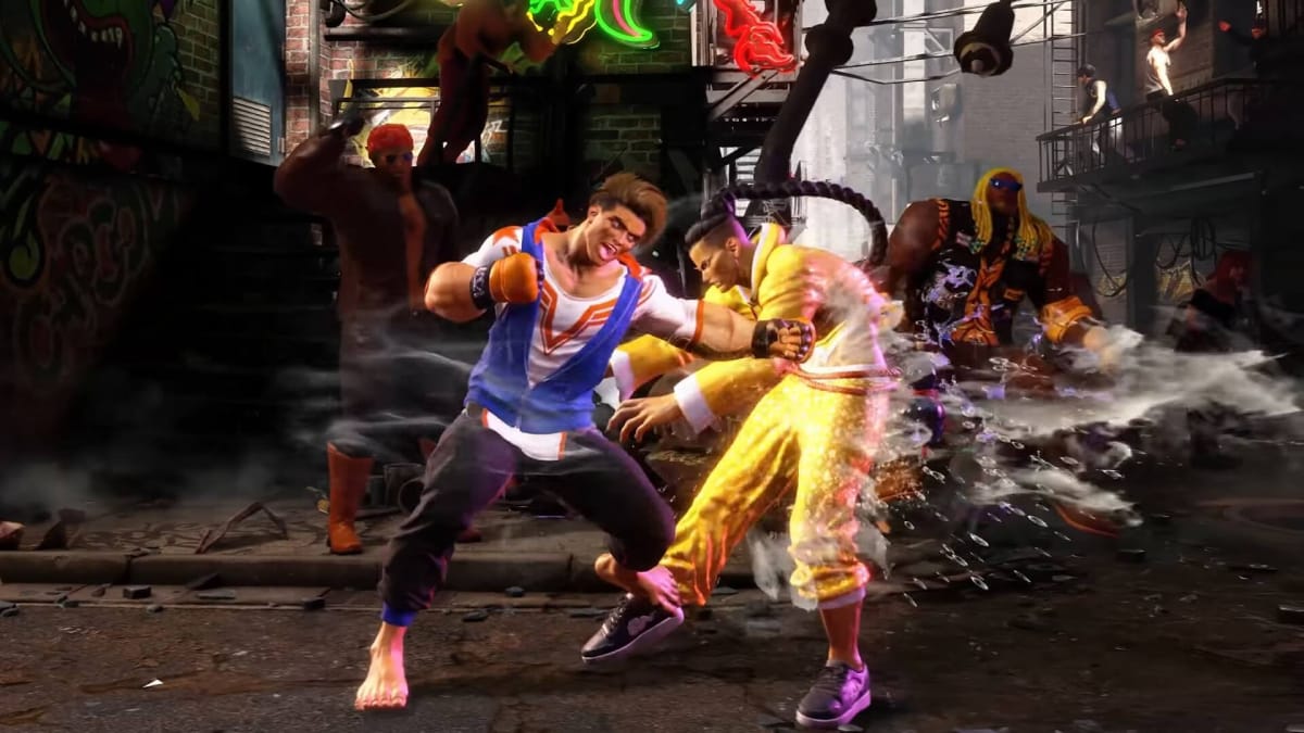 Street Fighter 6 characters Luke and Jamie duking it out