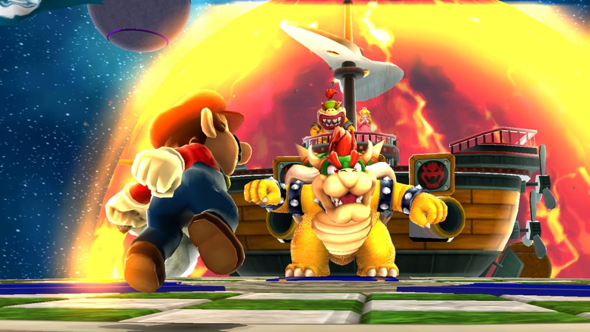 Mario facing against Bowser 