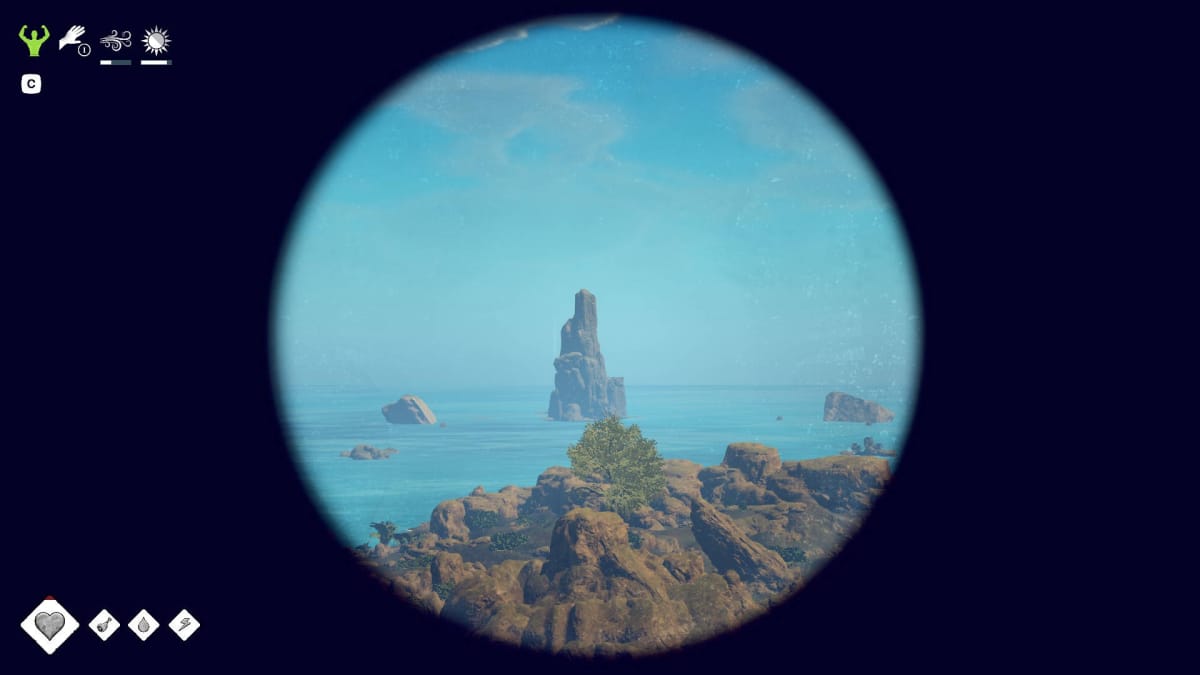 Survival: Fountain of Youth Bird Region Walkthrough - 07 Lonely Rock as Viewed Through the Forgotten Spyglass from the Observatory