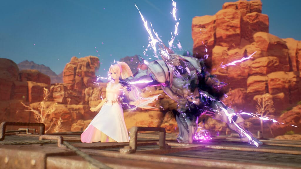 A battle scene in the now-delayed Tales of Arise