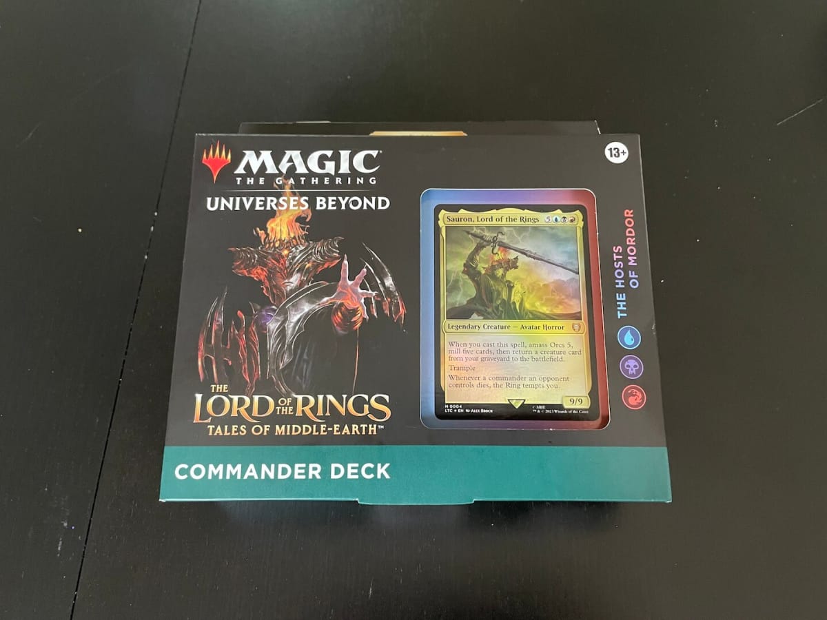 An image of MTG Tales of Middle-earth Commander Deck in packaging