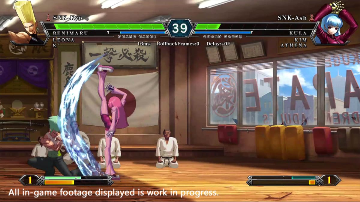 A bout in progress in The King of Fighters XIII Global Match