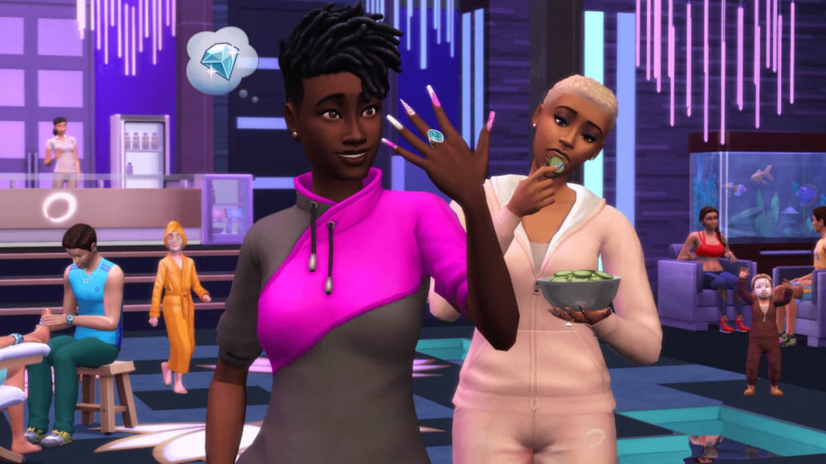 The new nail art feature in The Sims 4 Spa Day refresh