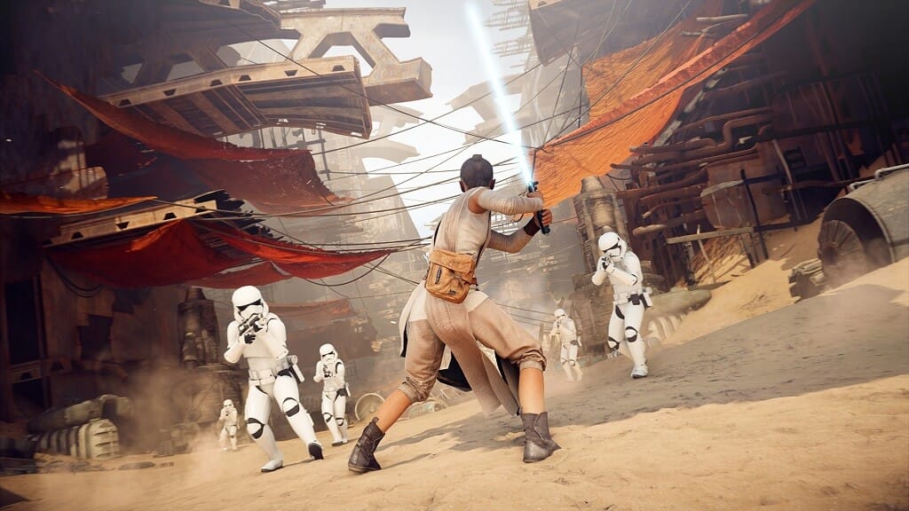 Star Wars Battlefront II, one of many EA-developed Star Wars games that will now sit alongside the new Ubisoft open-world game