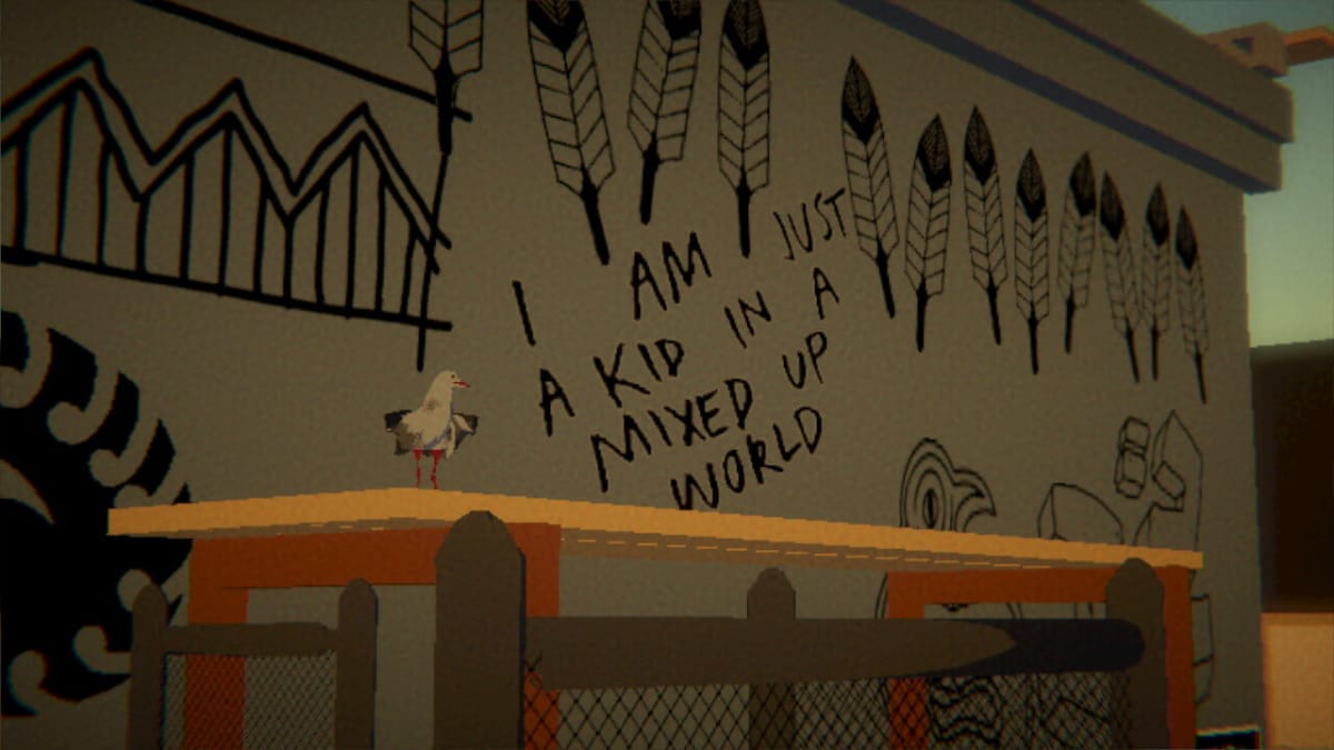 A screenshot showing a graffiti message
