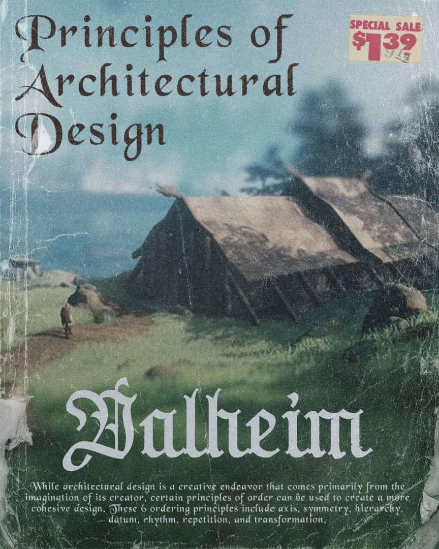 A book cover mockup based on Valheim.