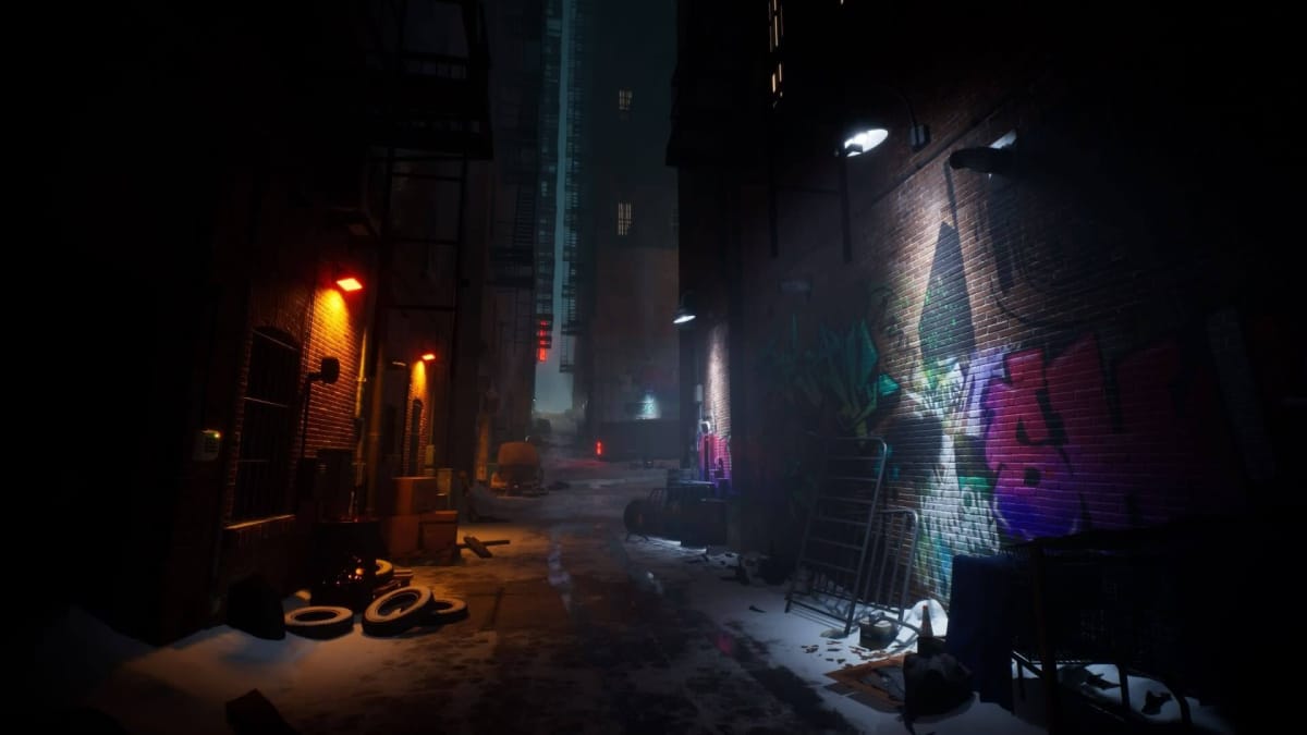 A dingy alleyway in Vampire: The Masquerade - Bloodlines 2