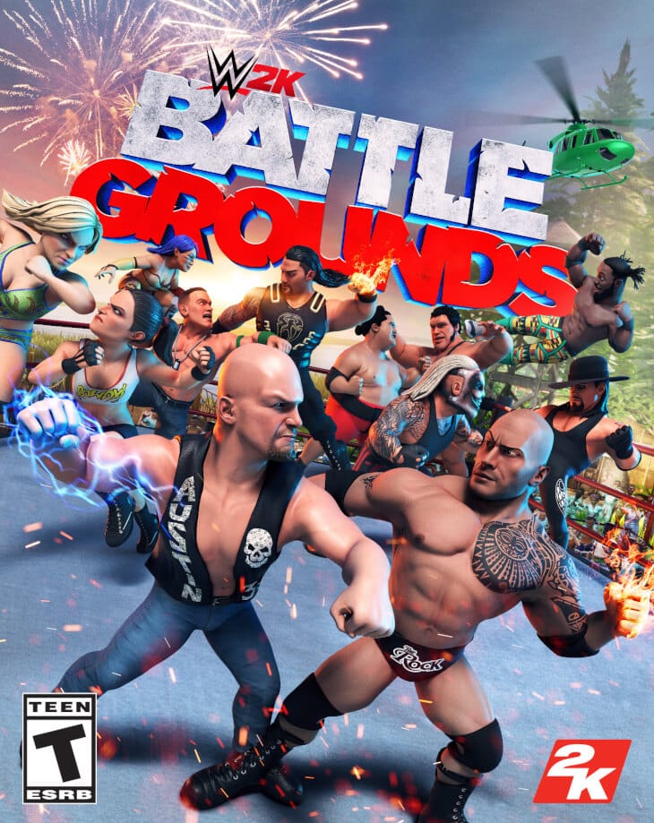 The cover art for the upcoming WWE 2K Battlegrounds