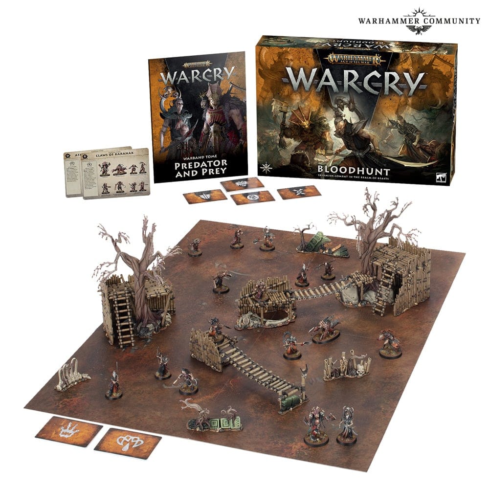 An image depicting all components of Warcry Predator and Prey 