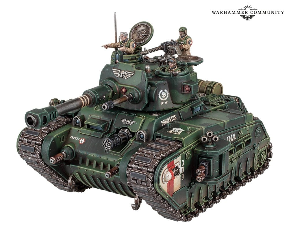 A photo of the Warhammer 40K Astra Militarum Rogal Dorn Battle Tank