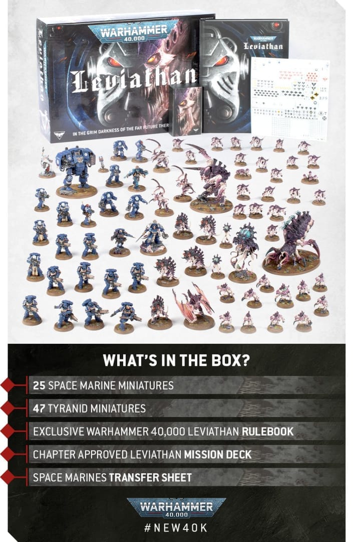 An image of Warhammer 40K Leviathan depicting all components of the box.