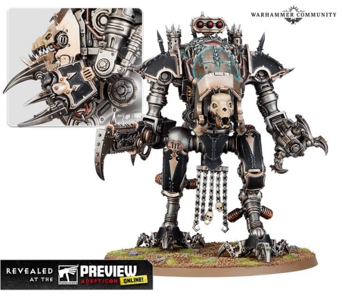 A preview image of a Chaos Knight War Dog Carnivore miniature