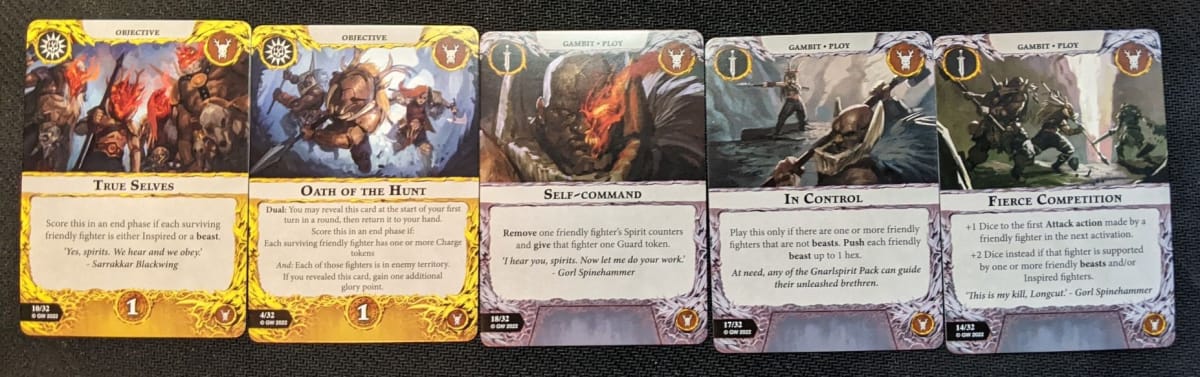 Favorite cards from the Gnarlspirit Pack in Warhammer Underworlds Gnarlwood