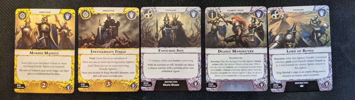 Favorite cards from the Sons of Velmorn in Warhammer Underworlds Gnarlwood