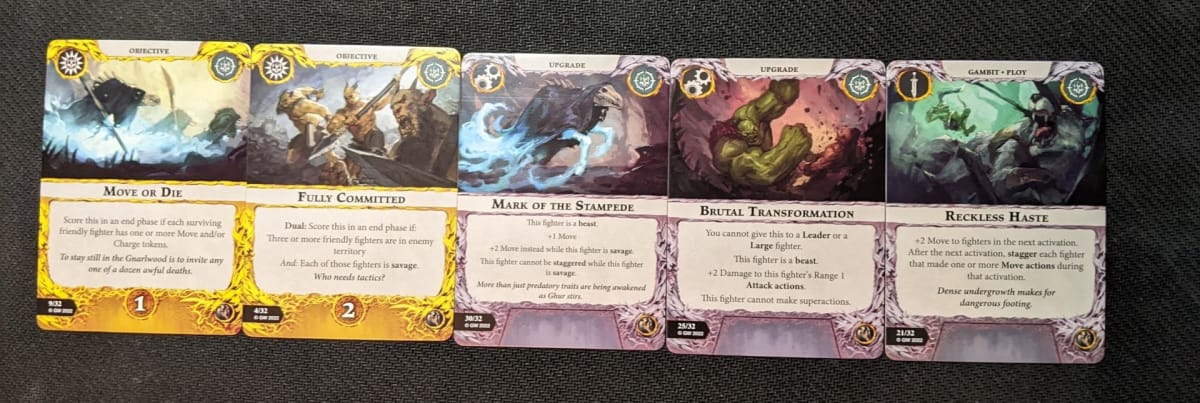 Favorite cards from the Tooth and Claw in Warhammer Underworlds Gnarlwood