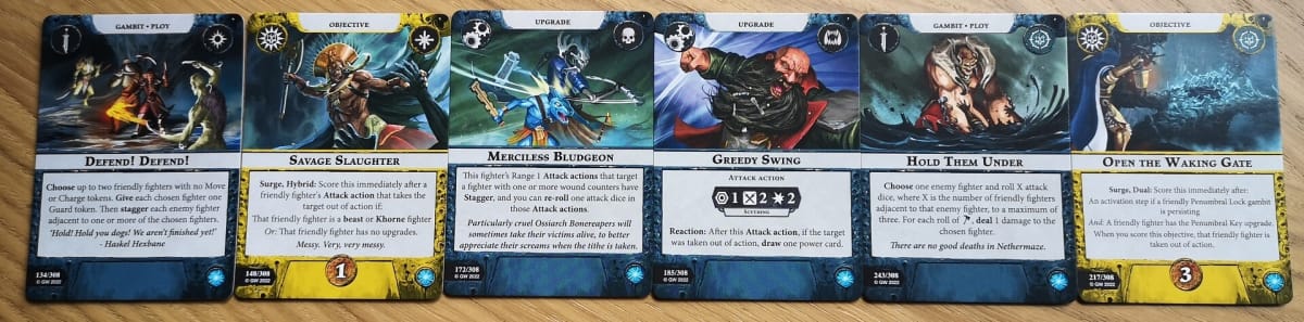 More cards used in Warhammer Underworlds Gorechosen of Dromm.