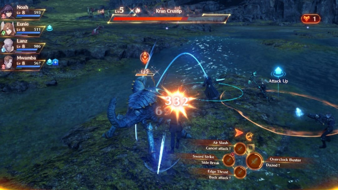Xenoblade Chronicles 3 battle featuring low level enemies and players