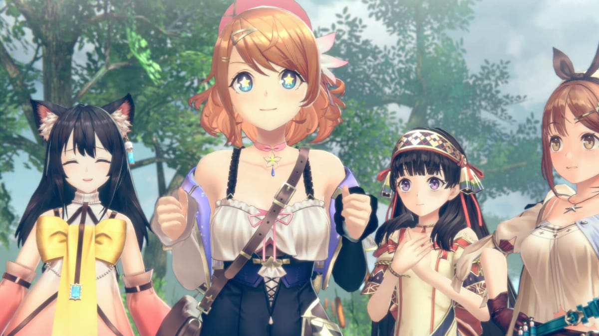 Four characters in the cast of Akatsuki's Atelier Resleriana in close-up