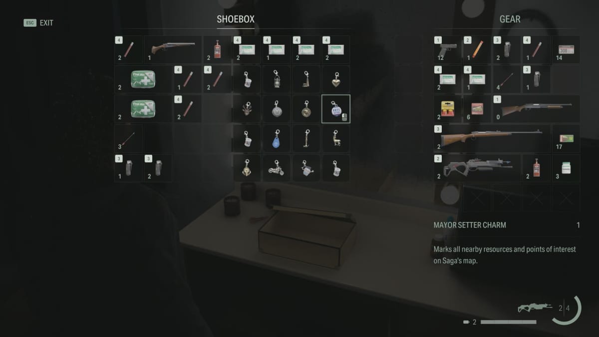 image of all charms, including mayor setter charm in alan wake 2