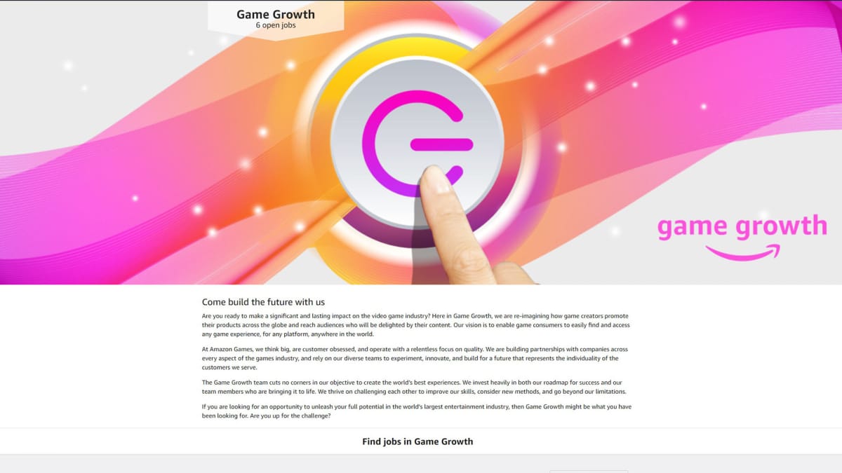 Amazon Game growth Website