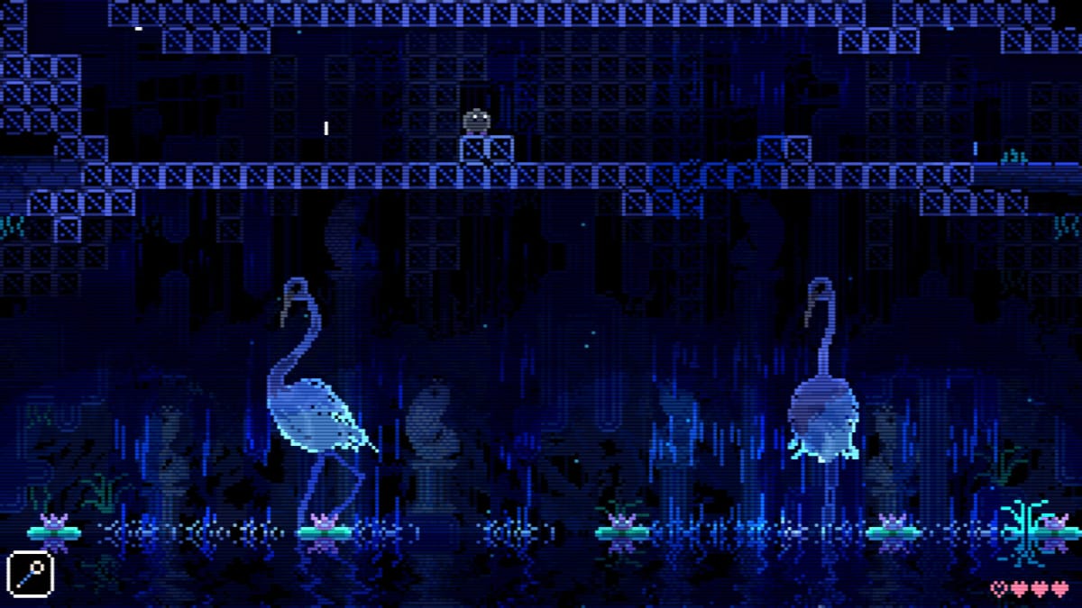 Animal Well screenshot showing flamingos!