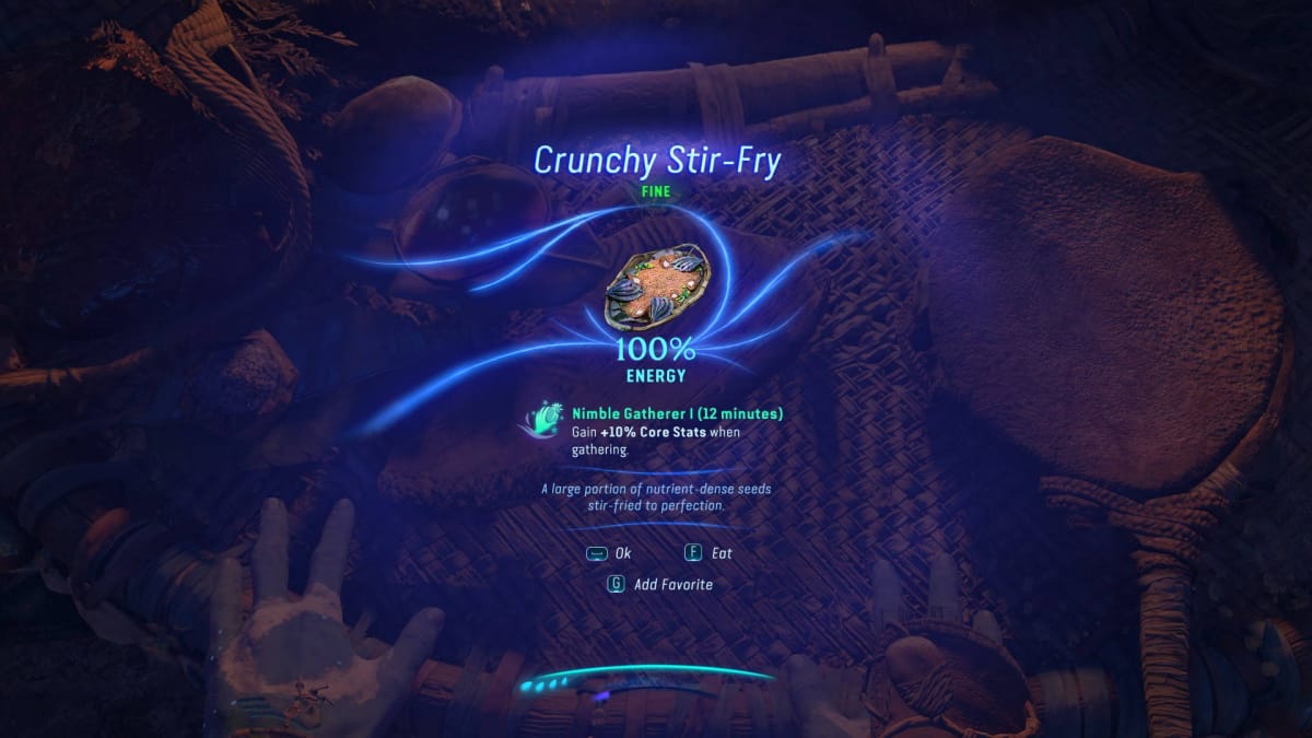 Avatar: Frontiers of Pandora Cooking Guide - Crunchy Stir-Fry Recipe Completed