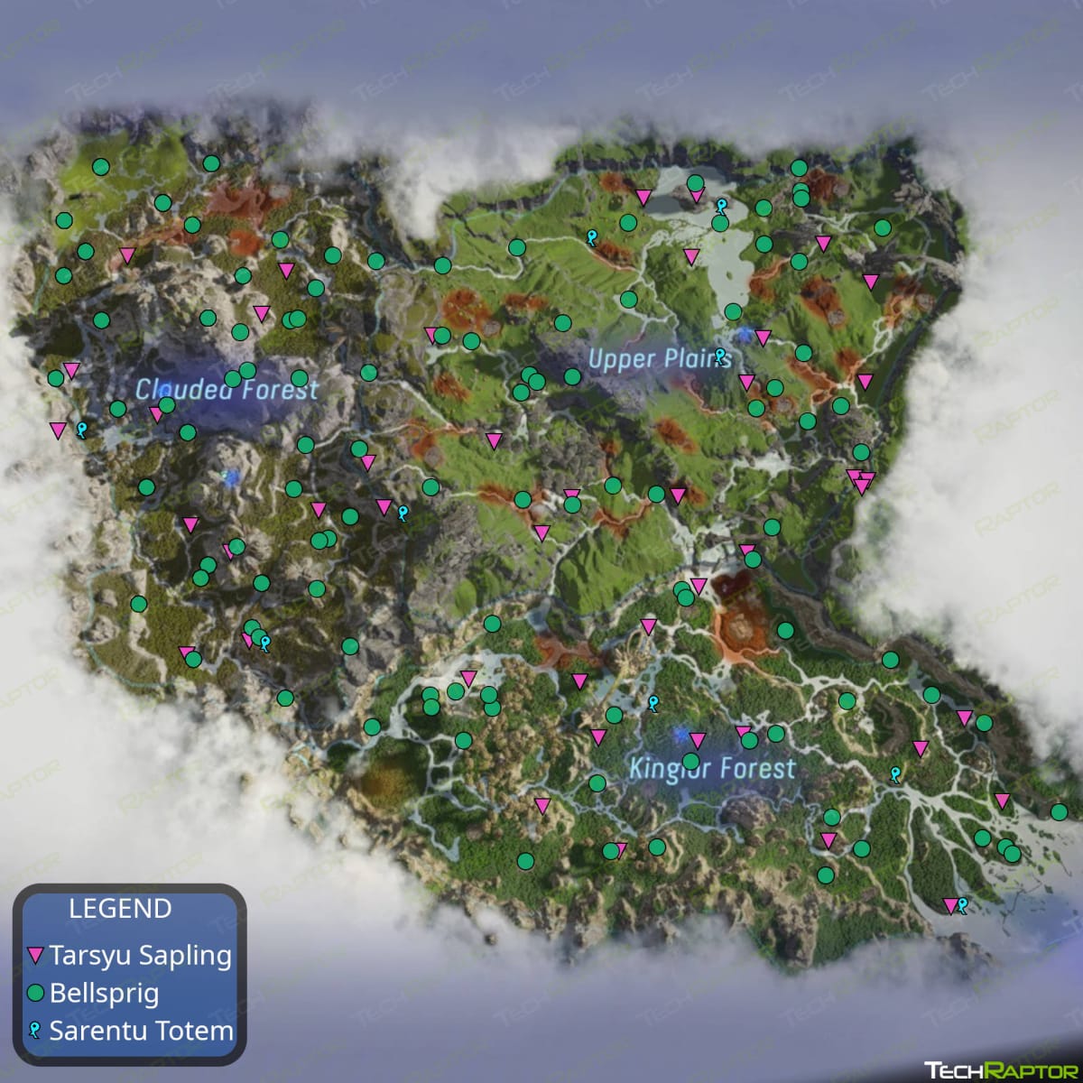 Avatar: Frontiers of Pandora Map Guide - Full Map with Icons