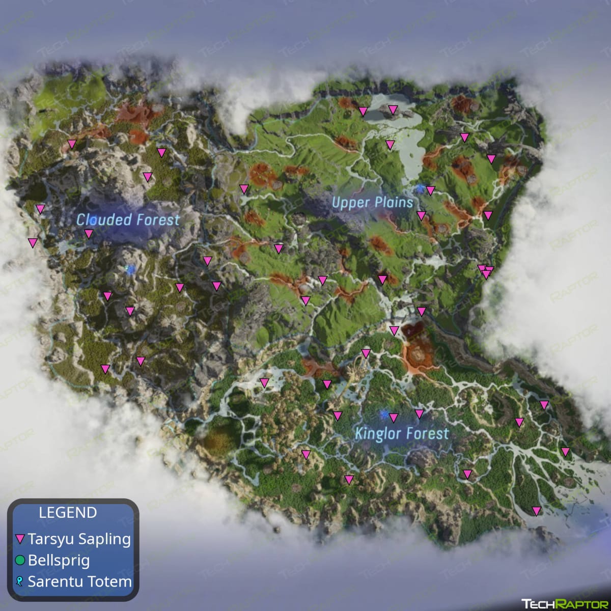 Avatar: Frontiers of Pandora Map Guide - Tarsyu Sapling Locations