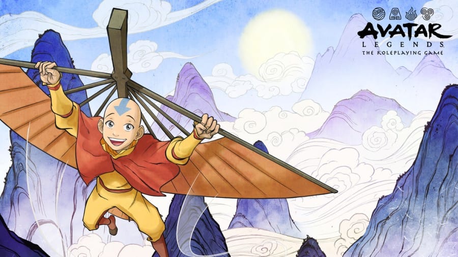 A promo image of Avatar Aang from the Avatar Legends TTRPG