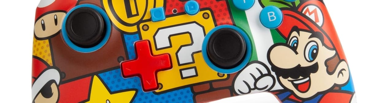 banner image showing a nintendo switch controller covered in Mario artwork