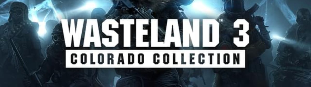 banner image showing the title wasteland 3 colorado collection with various gas mask wearing figures in the background