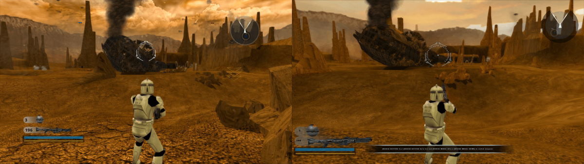Left: Star Wars: Battlefront Classic Collection | Right: Star Wars: Battlefront 2 (2005)