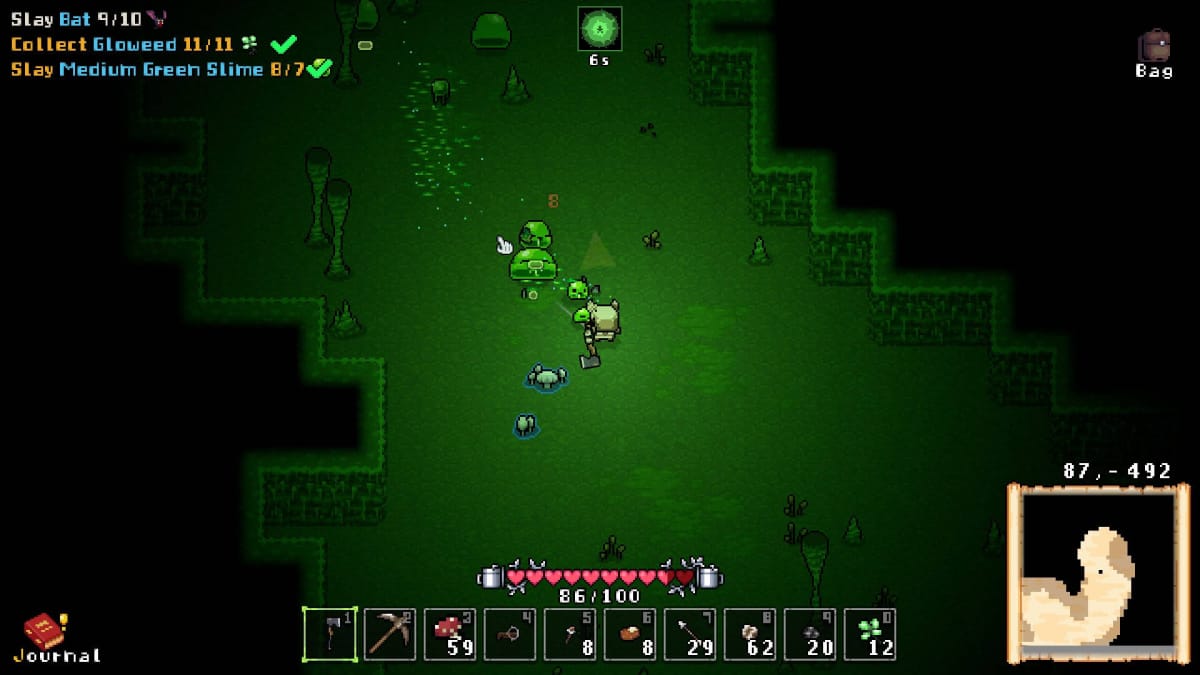 Below the Stone Resources Guide - Fighting Slimes in the Slime Caves