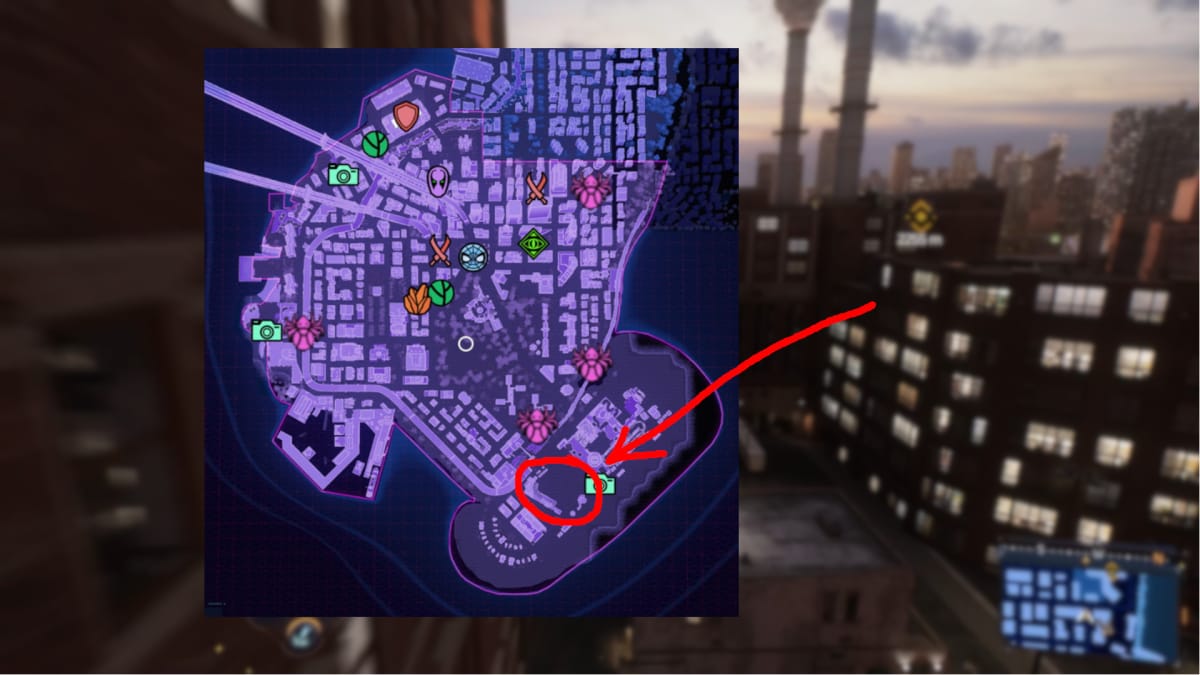 The location of the Big Apple Ballers Stadium in Marvel's Spider-Man 2