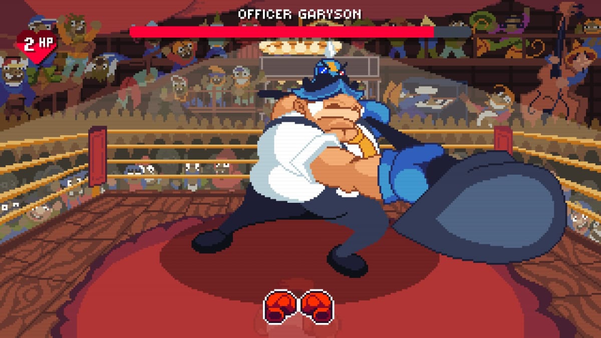 Big Boy Boxing gameplay of an officer you can fight.