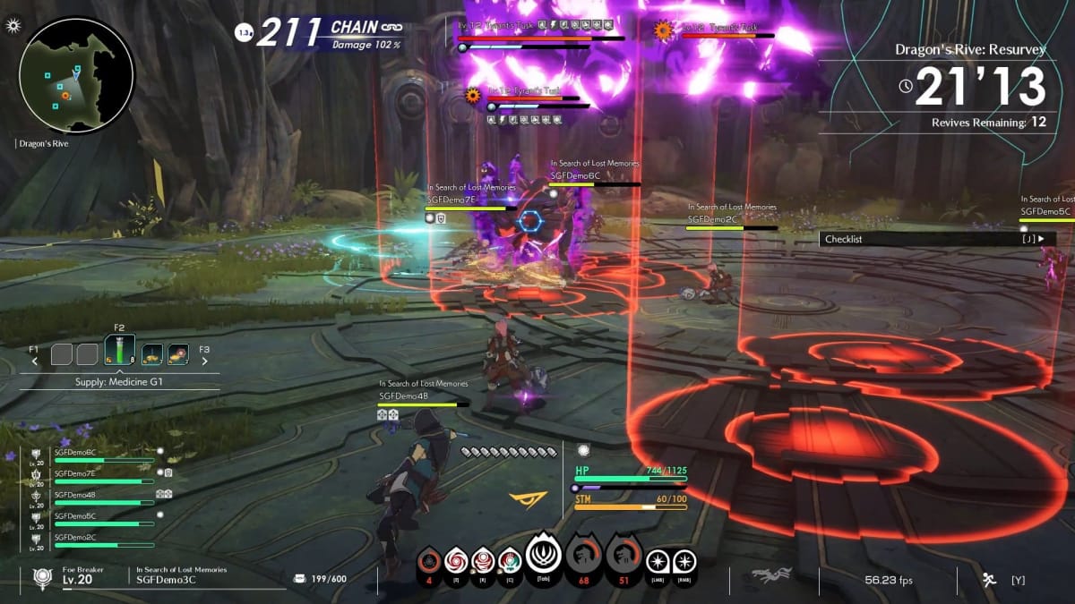 A boss summons multiple area-of-effect attacks in Blue Protocol