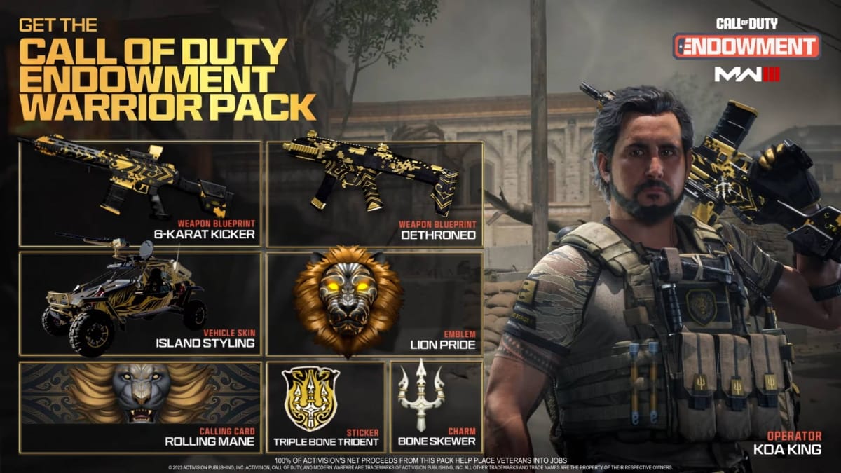 Call of Duty Endowment: Warrior Pack Content