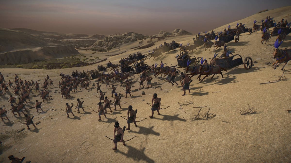 a chariot charge in Total War: Pharaoh