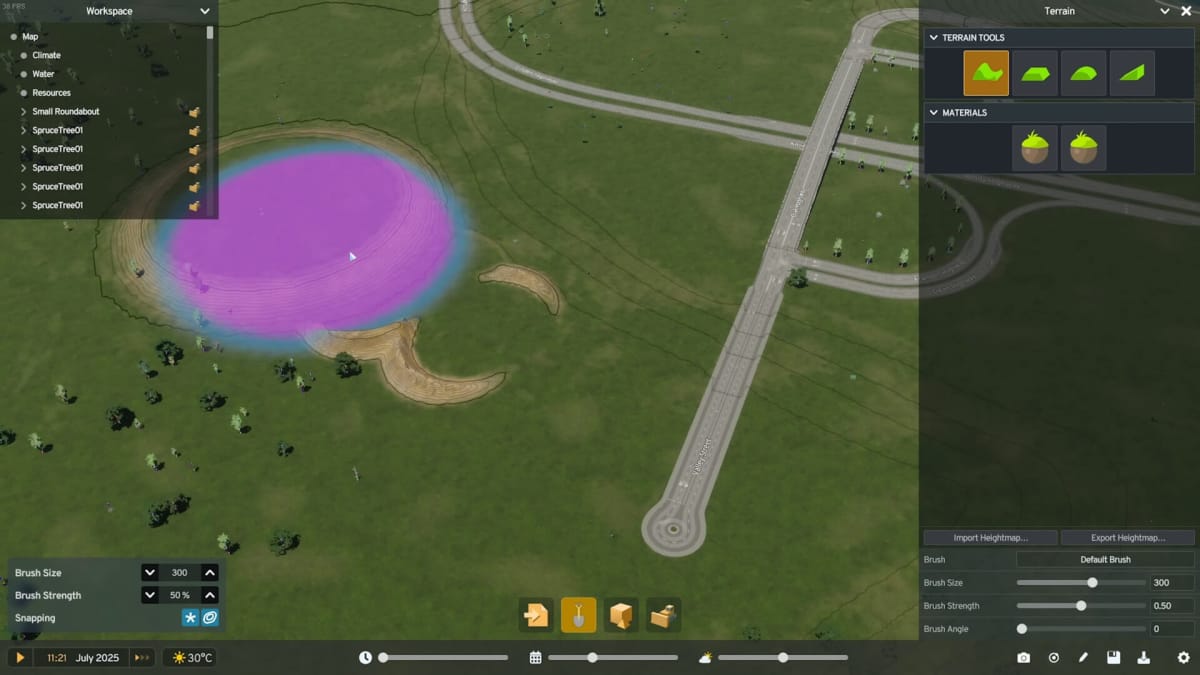 A player editing a map in Cities: Skylines 2