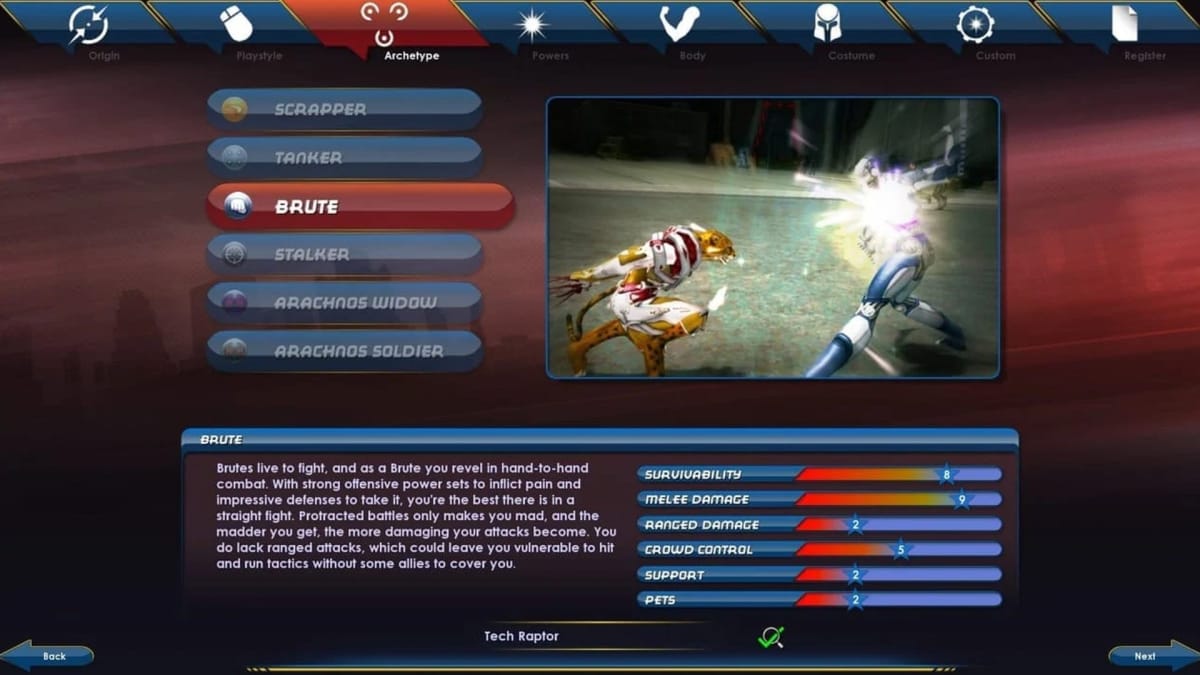 A character can be seen in the menu