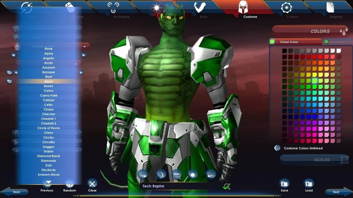 A character can be seen in the menu