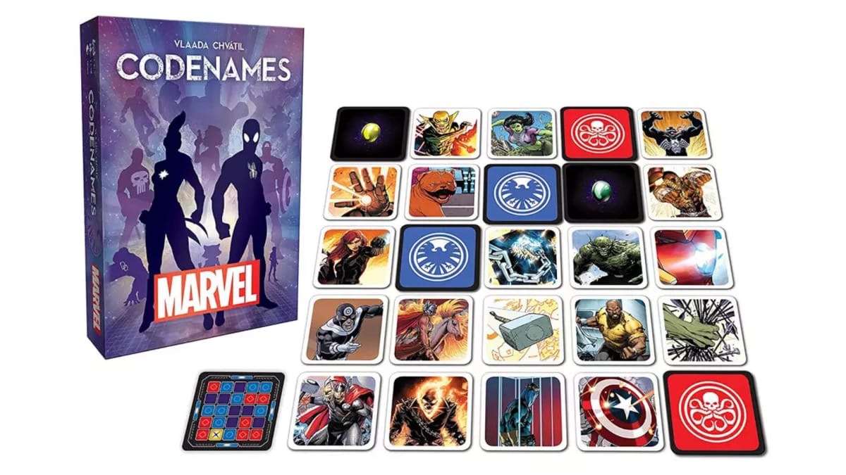 A set of Marvel Codenames with cards themed around Marvel heroes