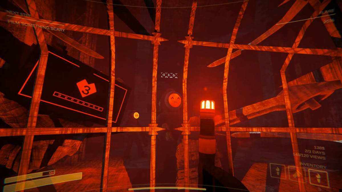 A player looking out from the bars of what appears to be a cage in Content Warning